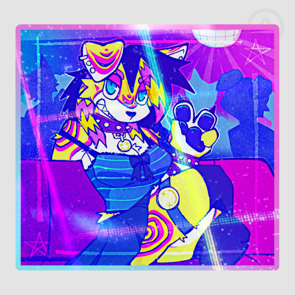 Dog at Club Rainbow Holo Sticker