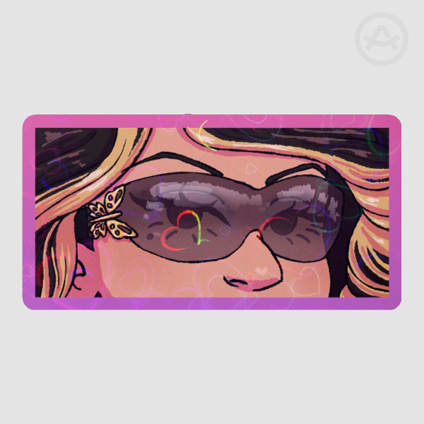 y2k Latina Girl Heart Holo Sticker