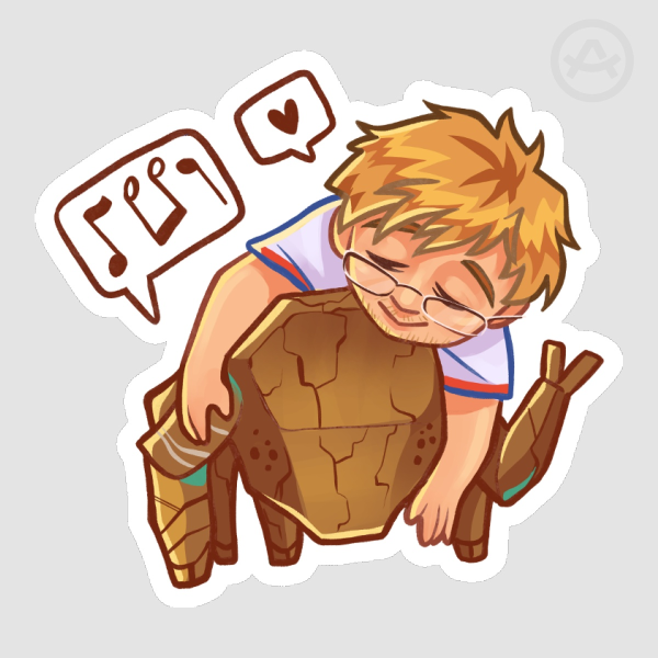 Grace and Rocky cuddles sticker