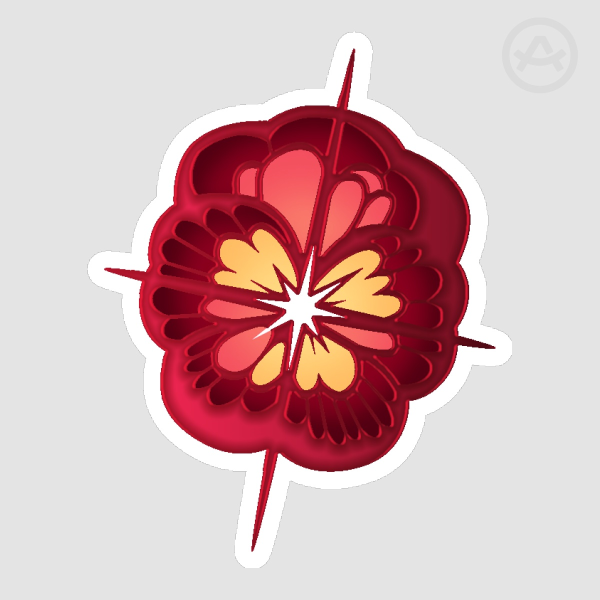 Violet Red Raised Foil Stickers