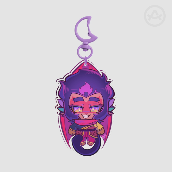 Matching Macaque Shadowpeach keychain LMK