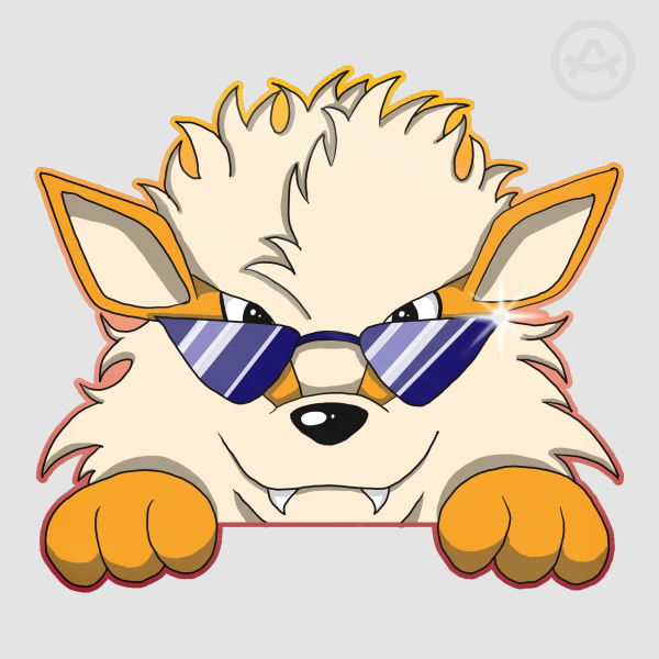 Pokemon Arcanine Inspired Die Cut Peeker Sticker