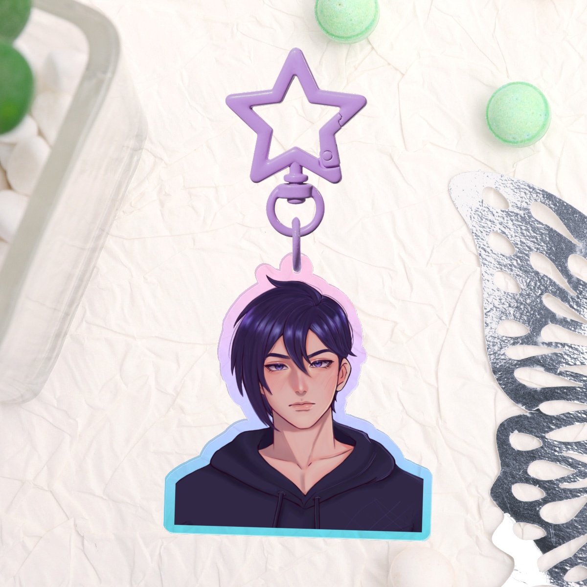 Stardew Valley Sebastian Colored Edge Acrylic Keychains
