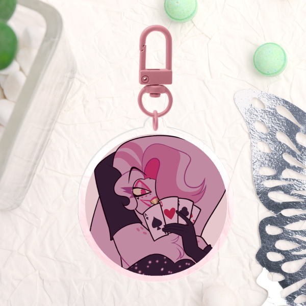 Angel Dust (Hazbin Hotel) Clear Acrylic Keychains