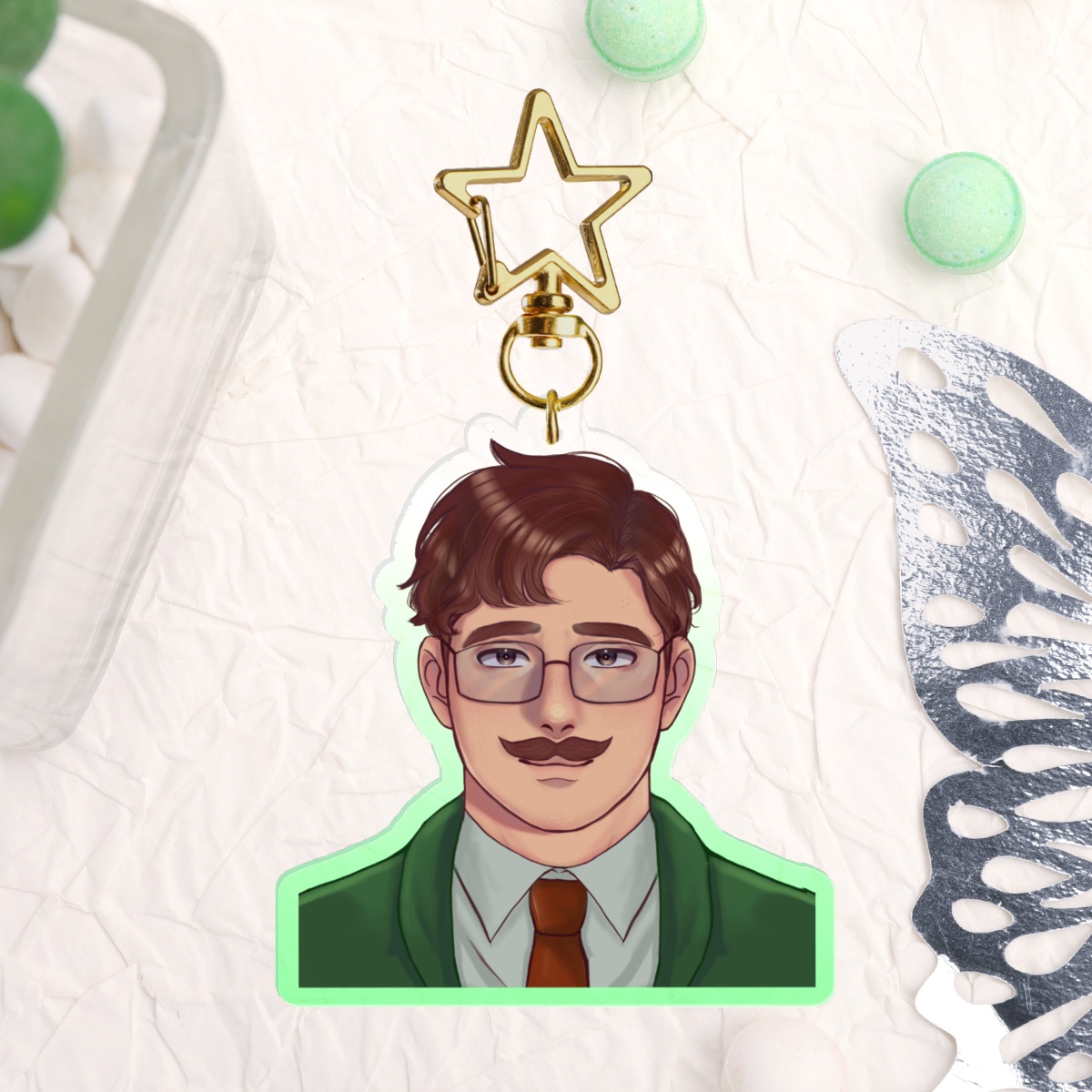Stardew valley Harvey Colored Edge Acrylic Keychain