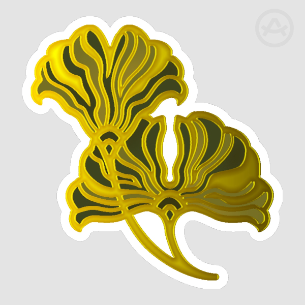 Ginkgo Golden Raised Foil Stickers