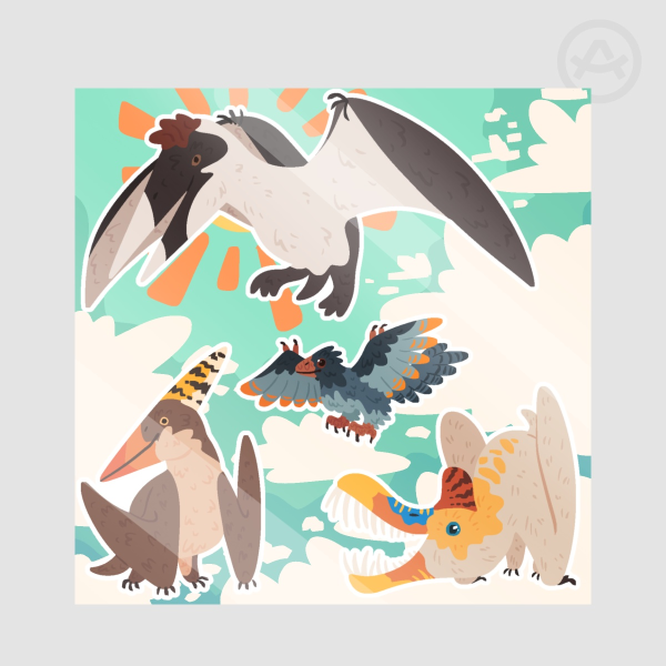 Sky reptile sticker sheet
