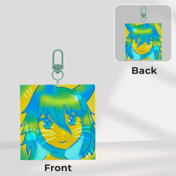 Full Bleed Acrylic Poppy Keychain