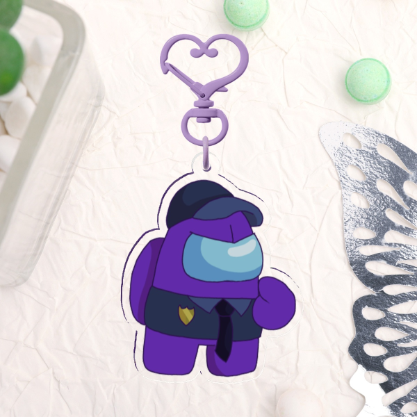 Among Us Purple-Acrylic Keychain