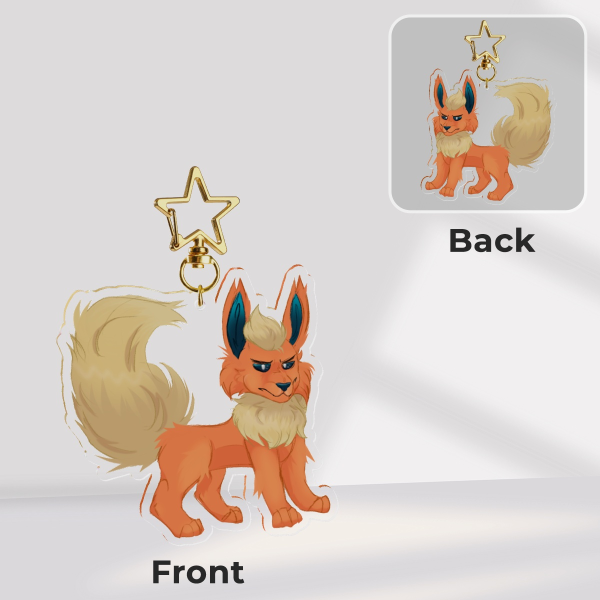 Flareon Eeveelution Pokemon Acrylic Keychain