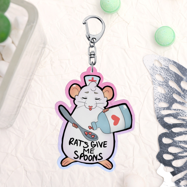 Rats Give me Spoons Keychain