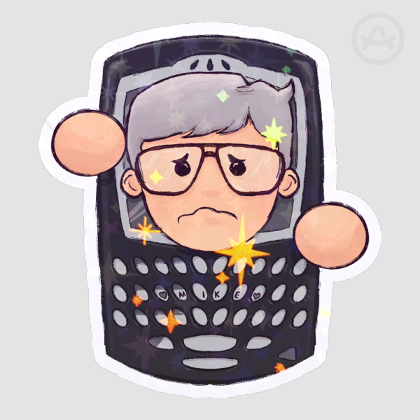 mike in a blackberry sticker
