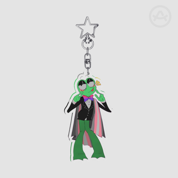 Demigirl & Bisexual Ribbit Pride keychain