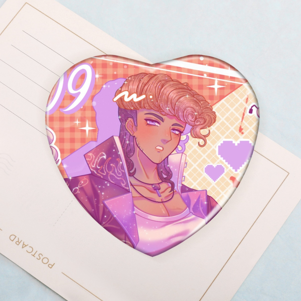 Mondo Oowada Heart Shape Holographic Badge