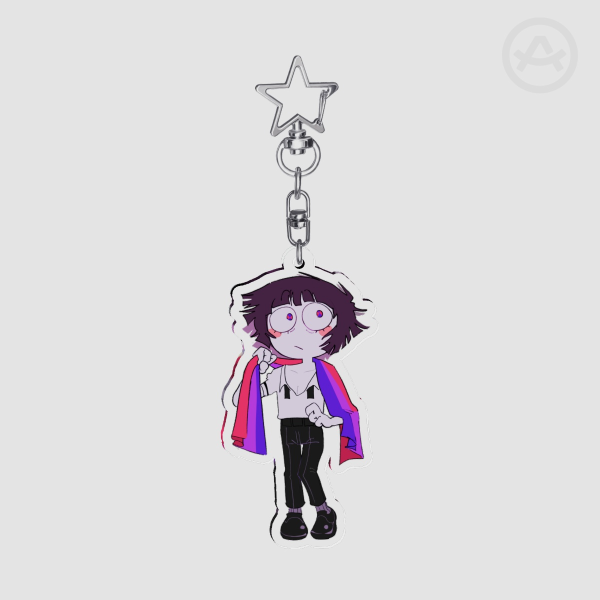 Bisexual Pomni Pride keychain