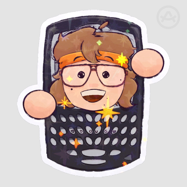 doug in a blackberry sticker