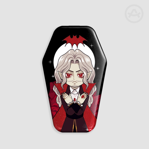 Dracula Coffin Badge