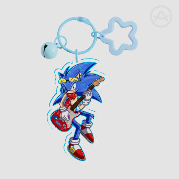 Sonic Guitar Clear Acrylic Keychains