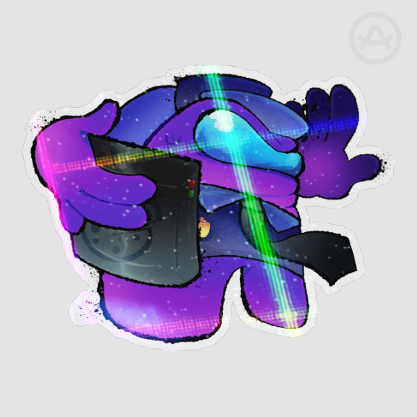 Purple the security guard sticker