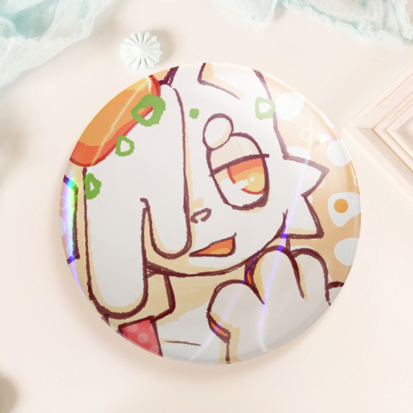 [OC] Breakfast Holo Rainbow Button Pin