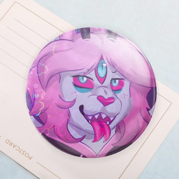 Emberlynn Pinkle Helluva Boss Round Badge