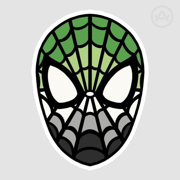 Aromantic Spidey Mask Sticker
