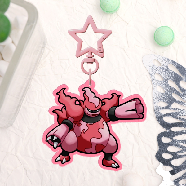 Shiny Magmortar Acrylic Keychain