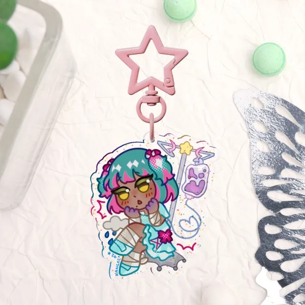 ✦ Ame ✦ Overwatch OC ✧ Glitter Acrylic Keychain ✧