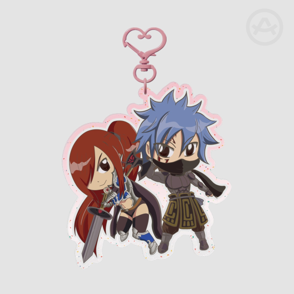 Fairy Tail - Jerza Heart keychain