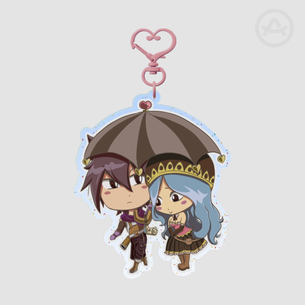 Fairy Tail - Gruvia Heart keychain