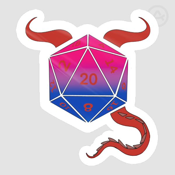 D20 bi dragon Die Cut Stickers