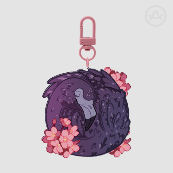 Jerry The Black Flamingo Arcadia Full Bleed Acrylic Keychains