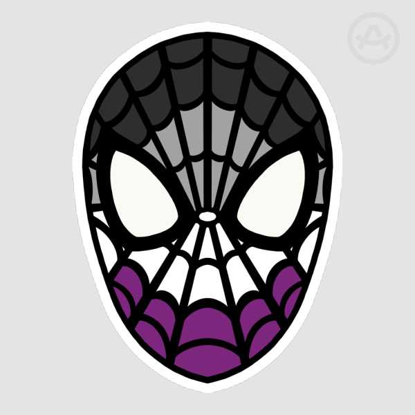 Asexual Spidey Mask Sticker