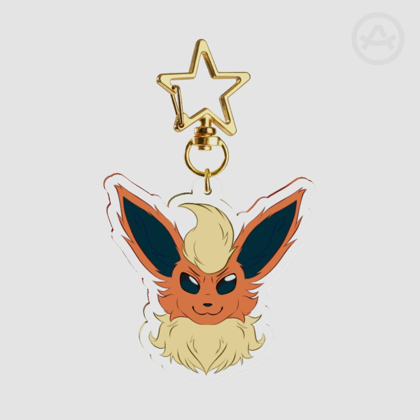 Flareon Eeveelution Pokemon Acrylic Keychain