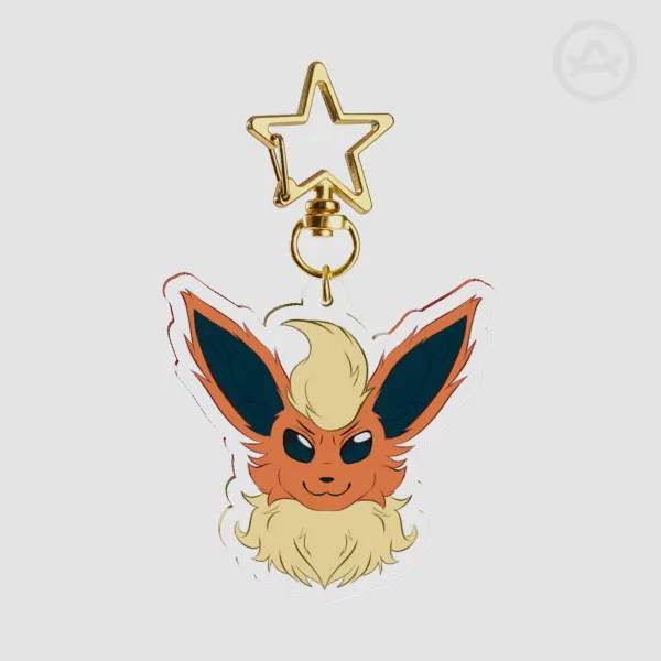 Flareon Eeveelution Pokemon Acrylic Keychain