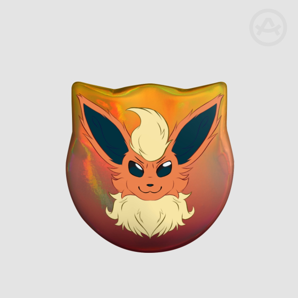 Flareon Eeveelution Pokemon Cat Badge