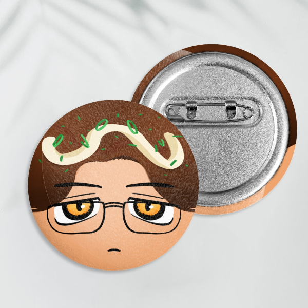 Satomi Oka Takoyaki Plush Badge - Karaoke Iko/Famiresu Iko