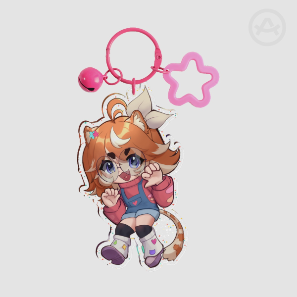 Momo Glitter Keychain