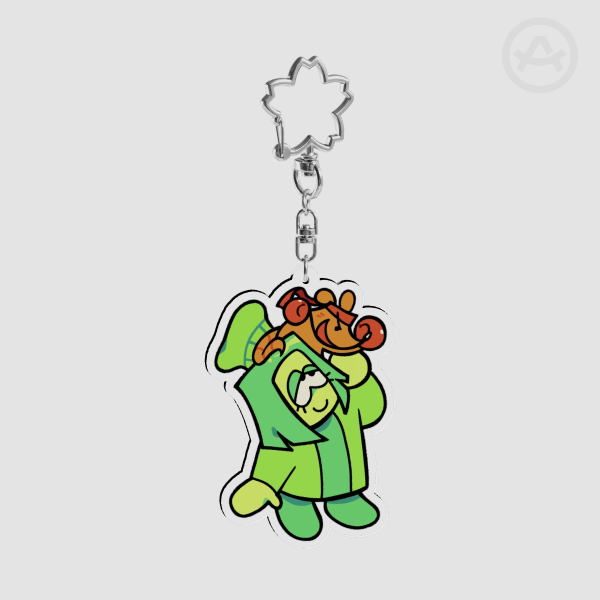 Green & Orange - Clear Acrylic Keychain
