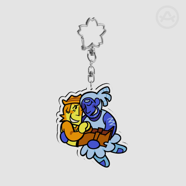 Blue and Yellow - Clear Acrylic Keychain
