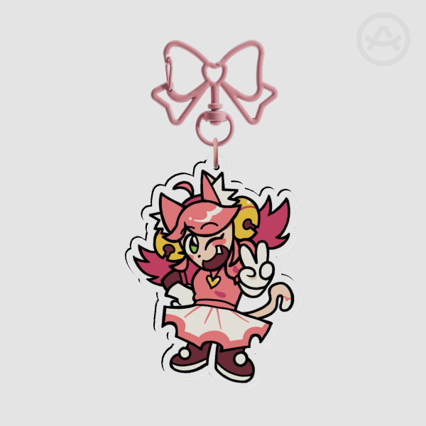 Pink/Mew Mew (Double sided!) - Clear Acrylic Keychain