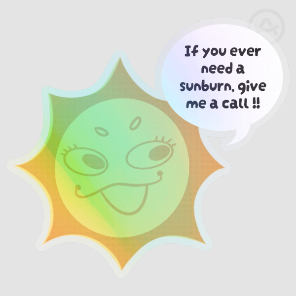 Clear TADC SUN  PET Vinyl Die Cut Stickers