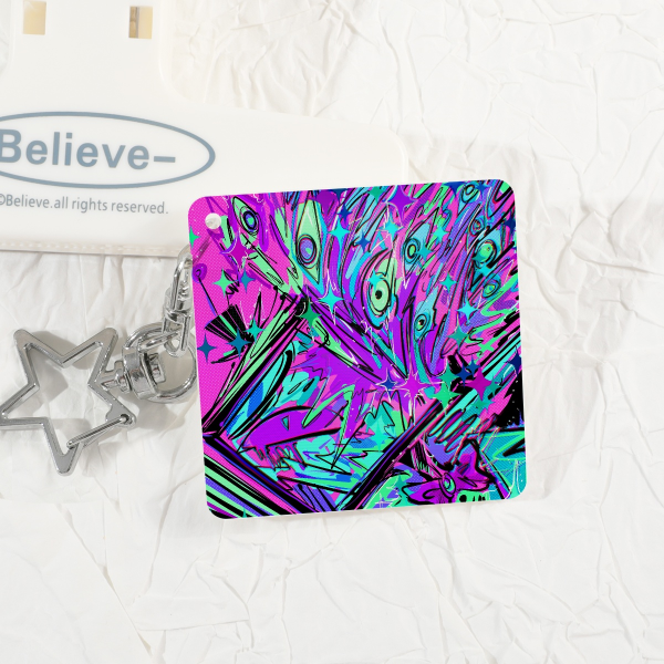 Lenticular Acrylic Pendant - 1.96"-Square, ①