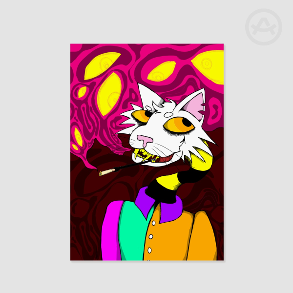 Smoking Cat Poster
