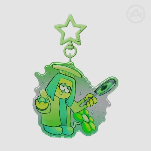 Green Flower Chapter 5 Deltarune Epoxy Clear Acrylic Keychain