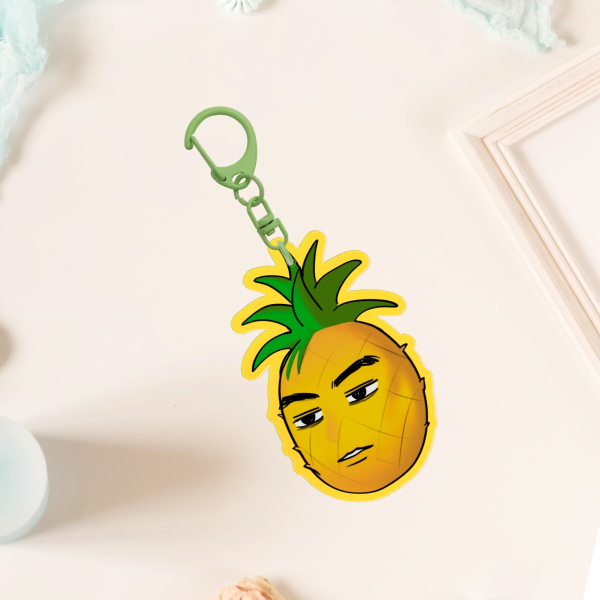 Pineapple Kyouji Narita Keychain - Karaoke Iko/Famiresu Iko