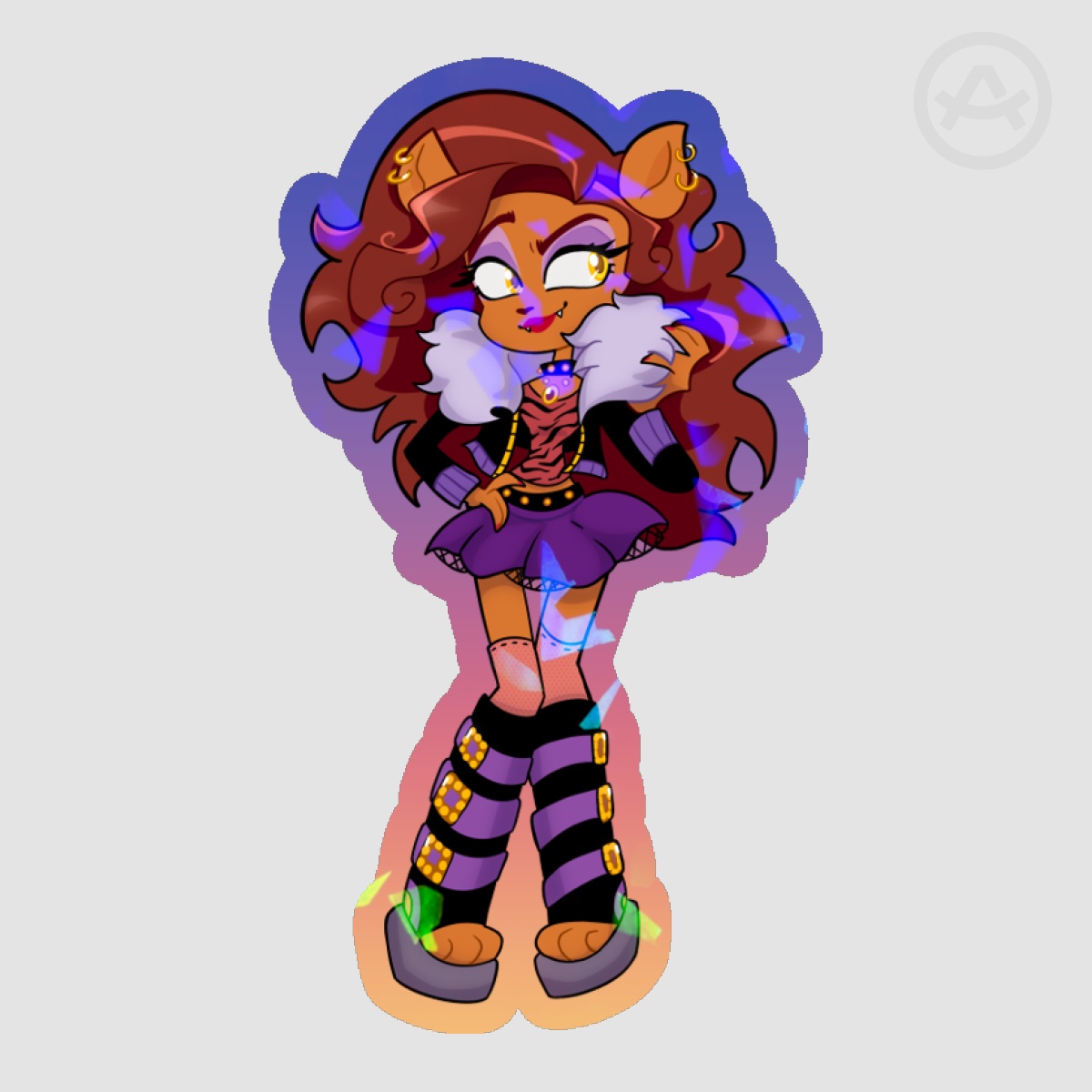 ⋆☆  Clawdeen Wolf - Colour Edge Sticker - Monster High ☆⋆