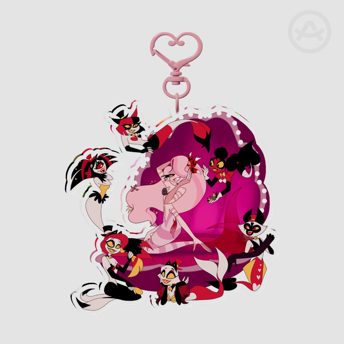 Drag Mermaid Angel Dust and the Huskettes - Clear Acrylic Keychains