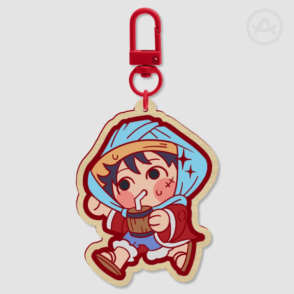 Wood Keychain - Monkey D Luffy Alabasta - One Piece Anime