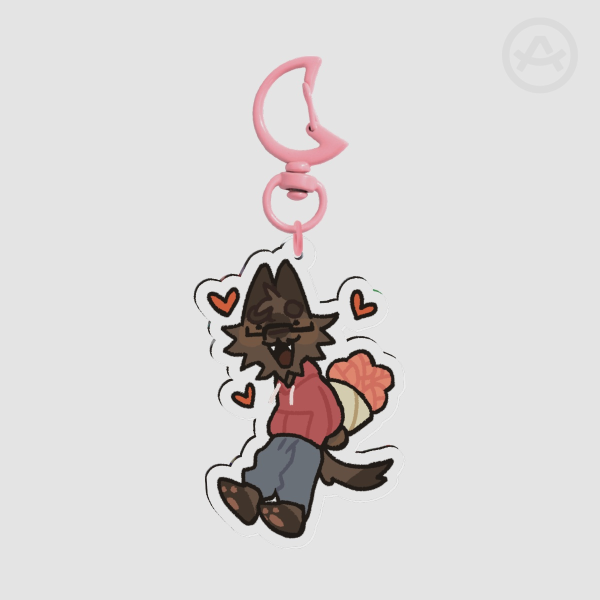 post with flowers keychain